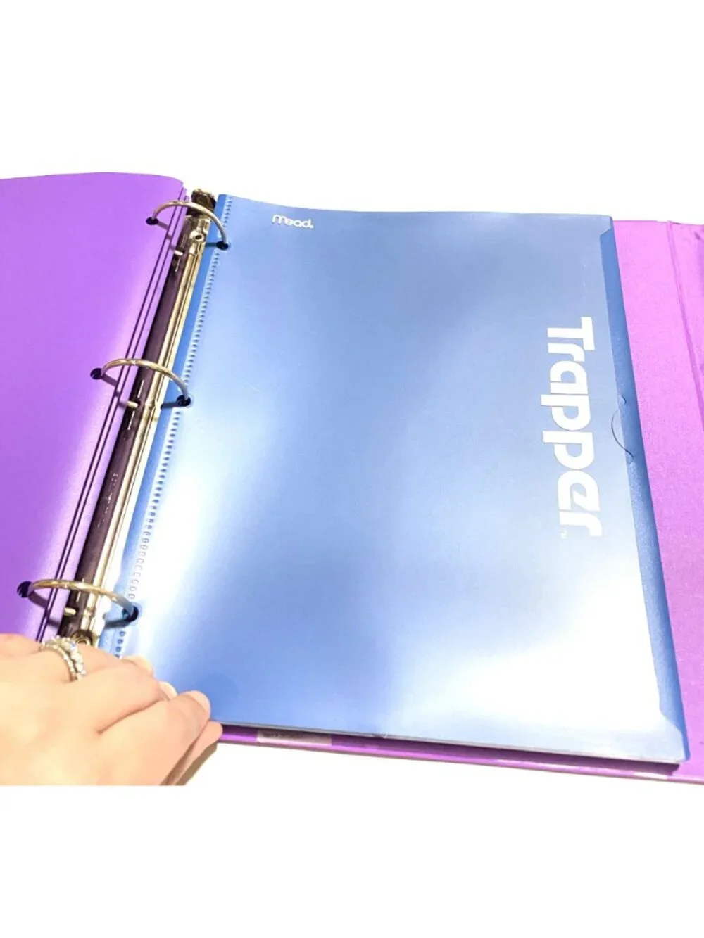 Mead Trapper Keeper Purple Binder Organizer Portfolio with Folders Retro School